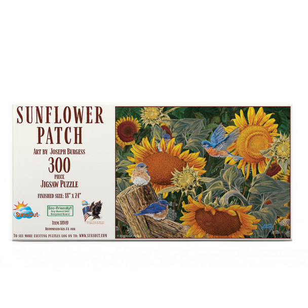 SUNSOUT INC - Sunflower Patch - 300 pc Jigsaw Puzzle by Artist: Joseph Burgess - Finished Size 18" x 24" - MPN# 38949