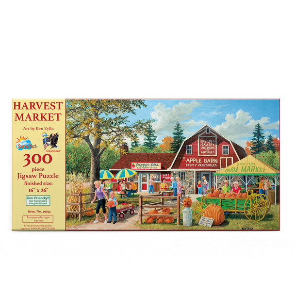 SUNSOUT INC - Harvest Market - 300 pc Jigsaw Puzzle by Artist: Ken Zylla - Finished Size 16" x 26" - MPN# 39974