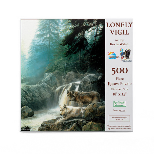 SUNSOUT INC - Lonely Vigil - 500 pc Jigsaw Puzzle by Artist: Kevin Daniel - Finished Size 18" x 24" - MPN# 57735