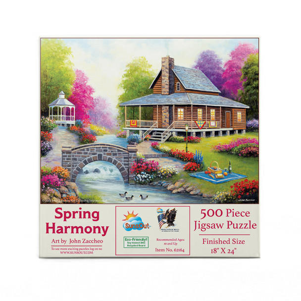 SUNSOUT INC - Spring Harmony - 500 pc Jigsaw Puzzle by Artist: John Zaccheo - Finished Size 18" x 24" - MPN# 62164