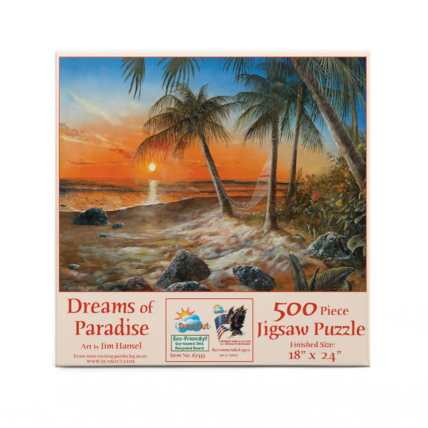 SUNSOUT INC - Dreams of Paradise - 500 pc Jigsaw Puzzle by Artist: Jim Hansel - Finished Size 18" x 24" - MPN# 67333
