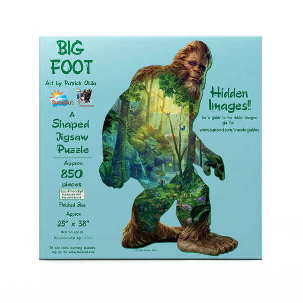 SUNSOUT INC - Big Foot - 850 pc Special Shape Jigsaw Puzzle by Artist: Patrick Ollila - Finished Size 25" x 38" Nature - MPN# 95040