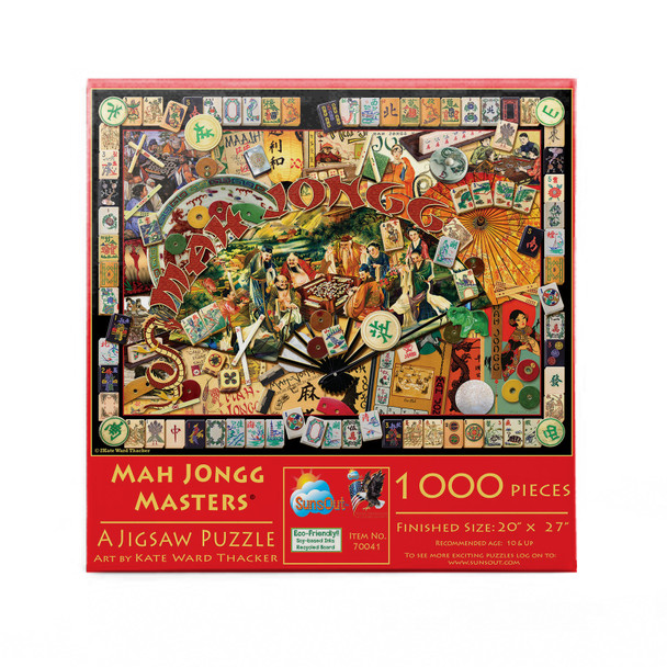 SUNSOUT INC - Mah Jongg Masters - 1000 pc Jigsaw Puzzle by Artist: Kate Ward Thacker - Finished Size 20" x 27" Asian - MPN# 70041