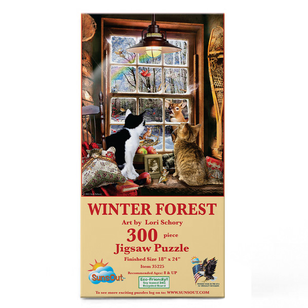 SUNSOUT INC - Winter Forest - 300 pc Jigsaw Puzzle by Artist: Lori Schory - Finished Size 18" x 24" - MPN# 35225