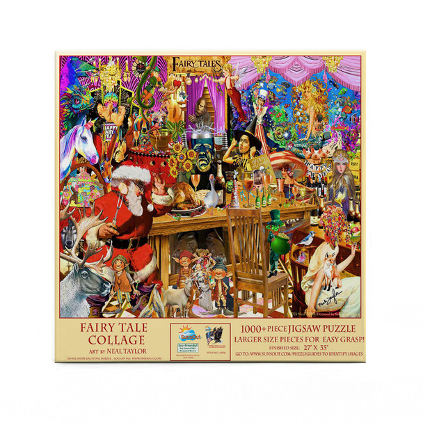 SUNSOUT INC - Fairy Tale Collage - 1000 pc Large Pieces Jigsaw Puzzle by Artist: Neal Taylor - Finished Size 27" x 35" Christmas - MPN# 61516 SUNSOUT INC - Fairy Tale Collage - 1000 pc Large Pieces Jigsaw Puzzle by Artist: Neal Taylor - Finished Size 27" x 35" Christmas - MPN# 61516