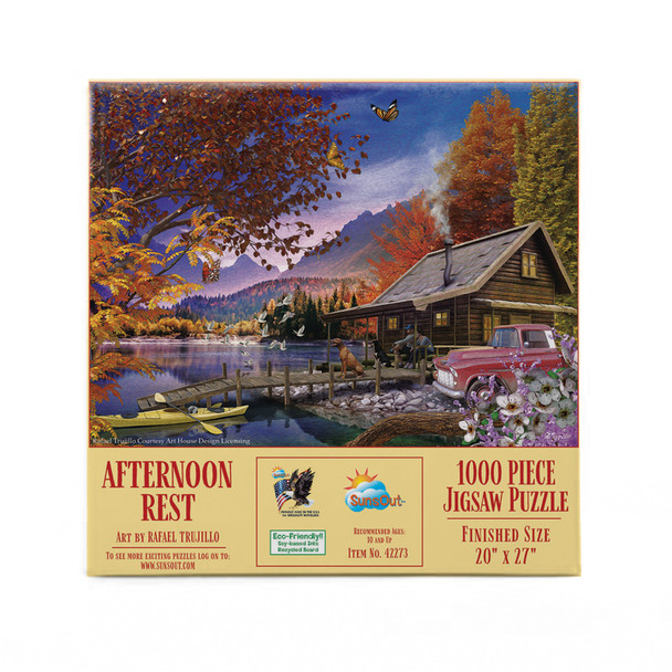 SUNSOUT INC - Afternoon Rest - 1000 pc Jigsaw Puzzle by Artist: Rafael Trujillo - Finished Size 20" x 27" - MPN# 42273