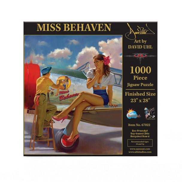 SUNSOUT INC - Miss Behavin - 1000 pc Jigsaw Puzzle by Artist: David Uhl - Finished Size 23" x 28" - MPN# 67022