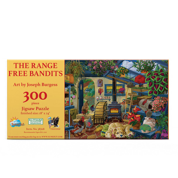 SUNSOUT INC - The Range Free Bandits - 300 pc Jigsaw Puzzle by Artist: Joseph Burgess - Finished Size 18" x 24" - MPN# 38708