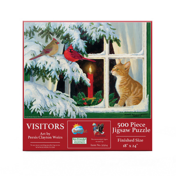 SUNSOUT INC - Visitors - 500 pc Jigsaw Puzzle by Artist: Persis Clayton Weirs - Finished Size 18" x 24" Christmas - MPN# 51504