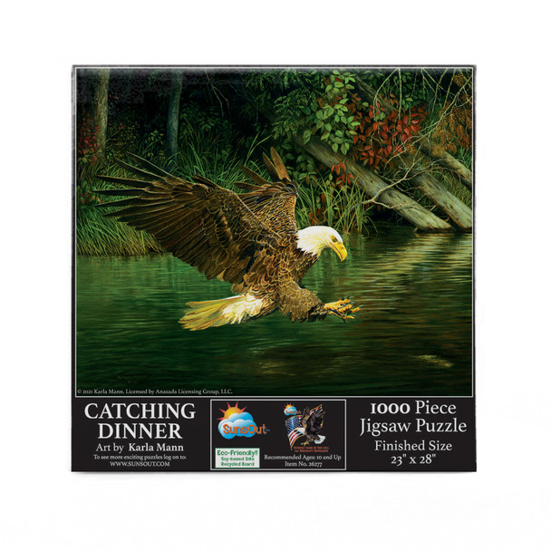 SUNSOUT INC - Catching Dinner - 1000 pc Jigsaw Puzzle by Artist: Karla Mann - Finished Size 23" x 28" - MPN# 26277