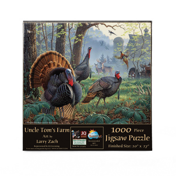 SUNSOUT INC - Uncle Tom's Farm - 1000 pc Jigsaw Puzzle by Artist: Larry Zach - Finished Size 20" x 27" Thanksgiving - MPN# 52403