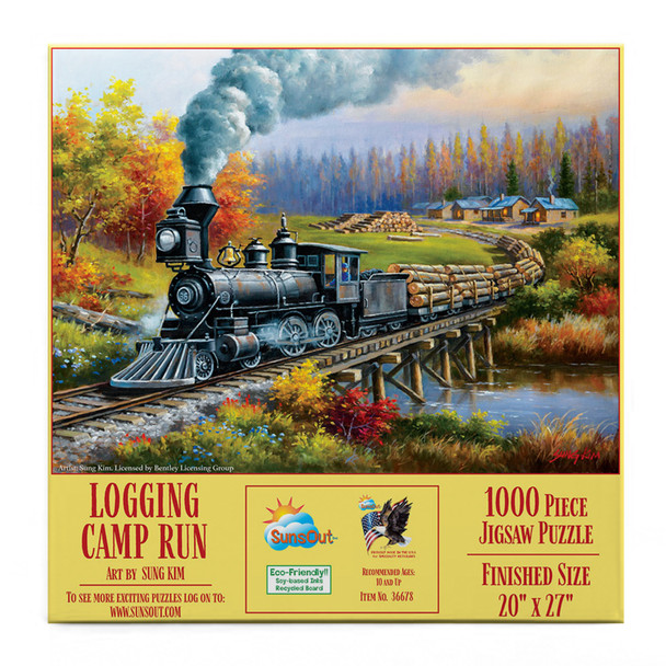 SUNSOUT INC - Logging Camp Run - 1000 pc Jigsaw Puzzle by Artist: sung Kim - Finished Size 20" x 27" - MPN# 36678