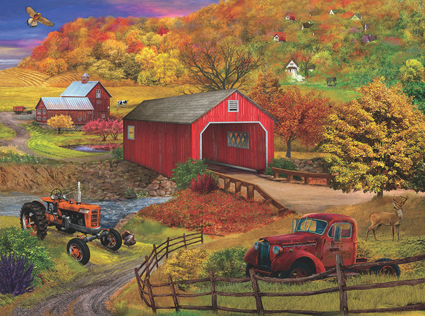 SUNSOUT INC - Bridge Crossing - 1000 pc Jigsaw Puzzle by Artist: Bigelow Illustrations - Finished Size 20" x 27" - MPN# 31586