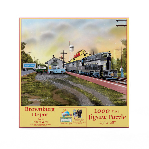 SUNSOUT INC - Brownsburg Depot - 1000 pc Jigsaw Puzzle by Artist: Robert West - Finished Size 23" x 28" - MPN# 21307
