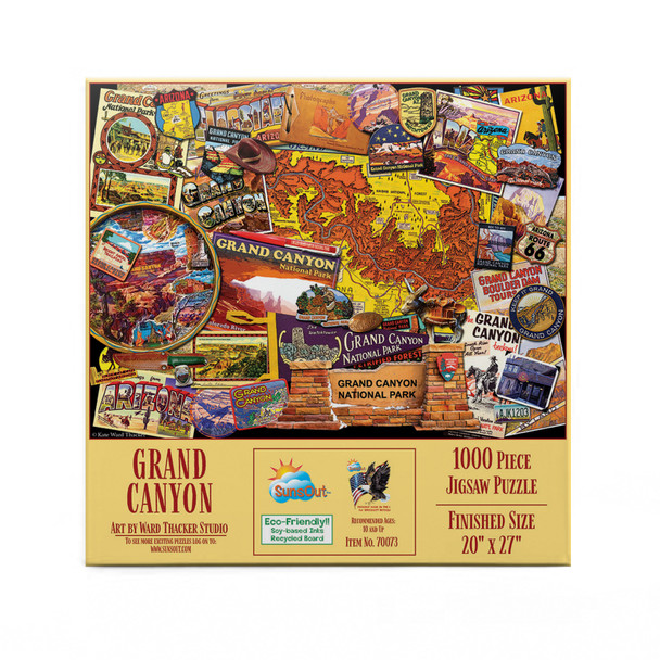 SUNSOUT INC - Grand Canyon - 1000 pc Jigsaw Puzzle by Artist: Kate Ward Thacker - Finished Size 20" x 27" - MPN# 70073