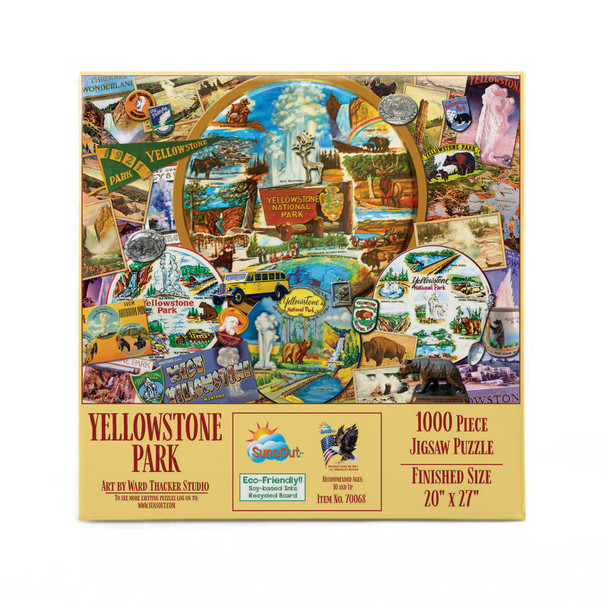 SUNSOUT INC - Yellowstone Park - 1000 pc Jigsaw Puzzle by Artist: Kate Ward Thacker - Finished Size 20" x 27" - MPN# 70068