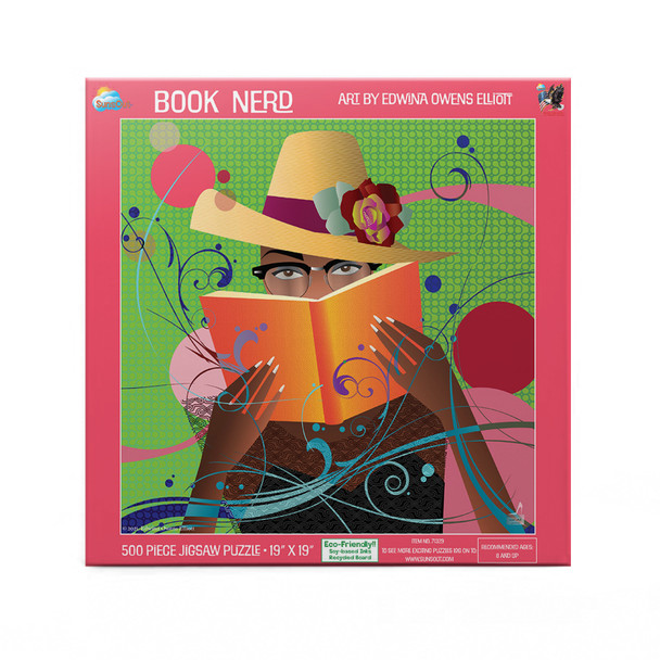 SUNSOUT INC - Book Nerd - 500 pc Jigsaw Puzzle by Artist: Edwina Owens Elliott - Finished Size 19" x 19" - MPN# 71329
