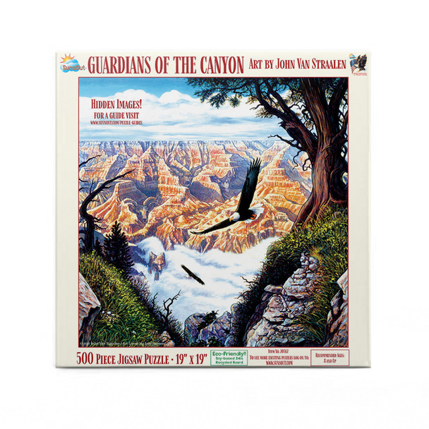 SUNSOUT INC - Guardians of the Canyon - 500 pc Jigsaw Puzzle by Artist: John Van Straalen - Finished Size 19" x 19" - MPN# 20562