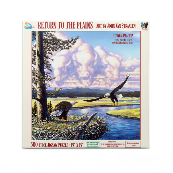SUNSOUT INC - Return to the Plains - 500 pc Jigsaw Puzzle by Artist: John Van Straalen - Finished Size 19" x 19" - MPN# 20545