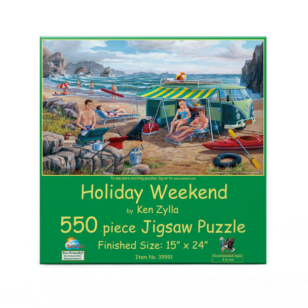 SUNSOUT INC - Holiday Weekend - 550 pc Jigsaw Puzzle by Artist: Ken Zylla - Finished Size 15" x 24" - MPN# 39991
