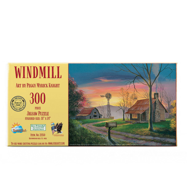 SUNSOUT INC - Windmill - 300 pc Jigsaw Puzzle by Artist: Peggy Myrick Knight - Finished Size 18" x 24" - MPN# 22150