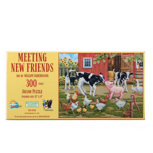 SUNSOUT INC - Meeting New Friends - 300 pc Jigsaw Puzzle by Artist: William Vanderdasson - Finished Size 18" x 24" - MPN# 30462