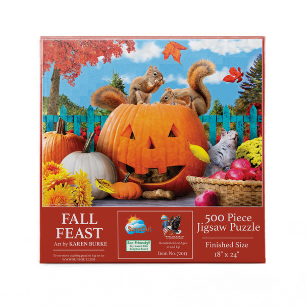 SUNSOUT INC - Fall Feast - 500 pc Jigsaw Puzzle by Artist: Karen Burke - Finished Size 18" x 24" Halloween - MPN# 72013