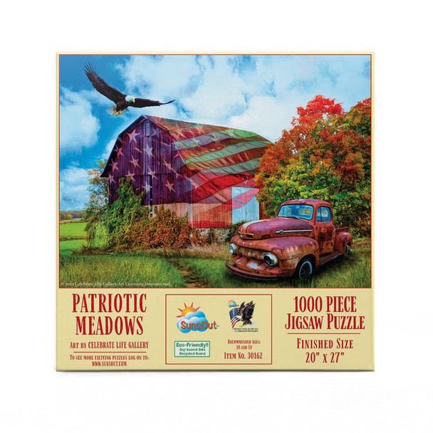 SUNSOUT INC - Patriotic Meadows - 1000 pc Jigsaw Puzzle by Artist: Celebrate Life Gallery - Finished Size 20" x 27" Patriotic - MPN# 30162