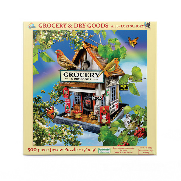 SUNSOUT INC - Grocery and Dry Goods - 500 pc Jigsaw Puzzle by Artist: Lori Schory - Finished Size 19" x 19" Birds - MPN# 35204