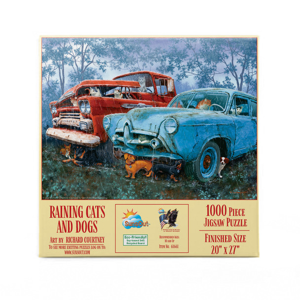 SUNSOUT INC - Raining Cats and Dogs - 1000 pc Jigsaw Puzzle by Artist: Richard Courtney - Finished Size 20" x 27" - MPN# 61661 SUNSOUT INC - Raining Cats and Dogs - 1000 pc Jigsaw Puzzle by Artist: Richard Courtney - Finished Size 20" x 27" - MPN# 61661