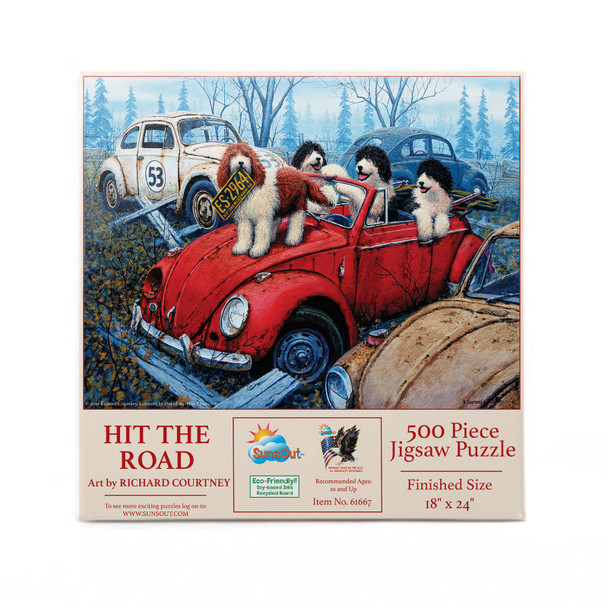 SUNSOUT INC - Hit the Road - 500 pc Jigsaw Puzzle by Artist: Richard Courtney - Finished Size 18" x 24" - MPN# 61667
