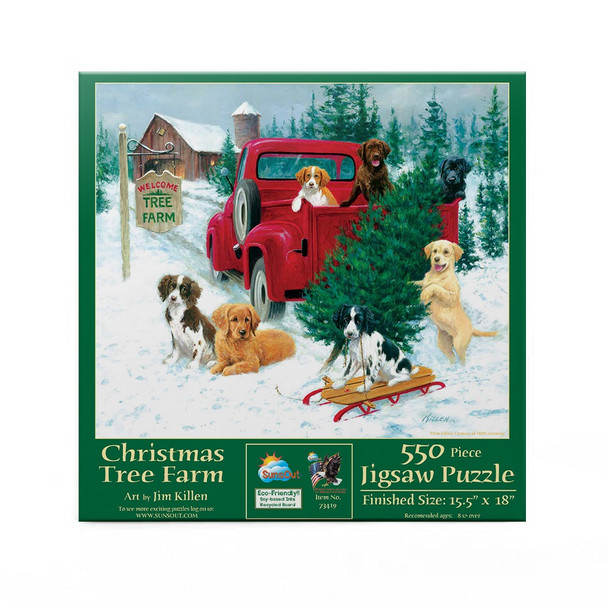 SUNSOUT INC - Christmas Tree Farm - 550 pc Jigsaw Puzzle by Artist: Jim Killen - Finished Size 15.5" x 18" Christmas - MPN# 73419