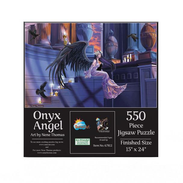 SUNSOUT INC - Onyx Angel - 550 pc Jigsaw Puzzle by Artist: Nene Thomas - Finished Size 15" x 24" Fantasy - MPN# 67812