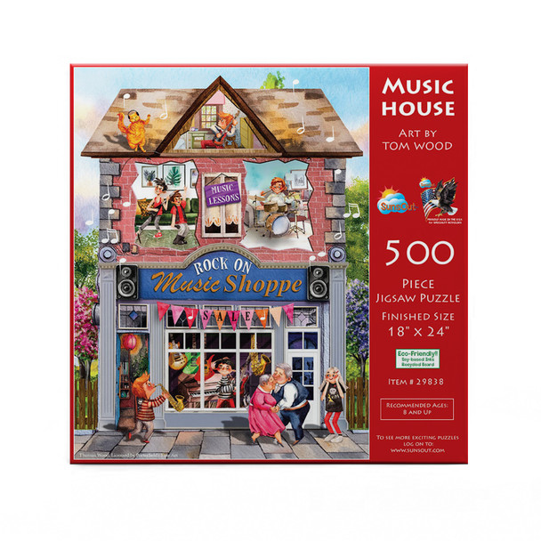 SUNSOUT INC - Music House - 500 pc Jigsaw Puzzle by Artist: Tom Wood - Finished Size 18" x 24" Music - MPN# 29838