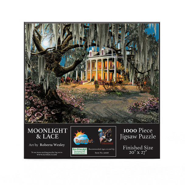 SUNSOUT INC - Moonlight & Lace - 1000 pc Jigsaw Puzzle by Artist: Roberta Wesley - Finished Size 23" x 28" - MPN# 51006 SUNSOUT INC - Moonlight & Lace - 1000 pc Jigsaw Puzzle by Artist: Roberta Wesley - Finished Size 23" x 28" - MPN# 51006
