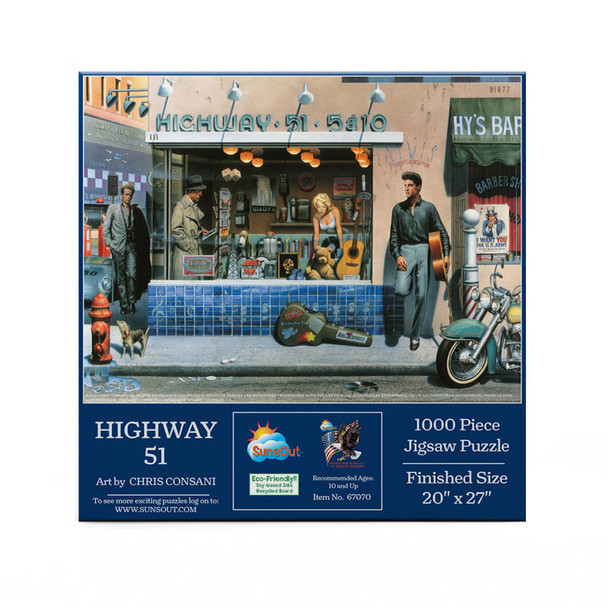 SUNSOUT INC - Highway 51 - 1000 pc Jigsaw Puzzle by Artist: Chris Consani - Finished Size 20" x 27" - MPN# 67070