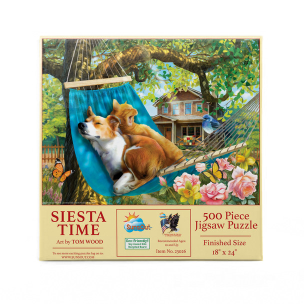 SUNSOUT INC - Siesta Time - 500 pc Jigsaw Puzzle by Artist: Tom Wood - Finished Size 18" x 24" - MPN# 23026 SUNSOUT INC - Siesta Time - 500 pc Jigsaw Puzzle by Artist: Tom Wood - Finished Size 18" x 24" - MPN# 23026