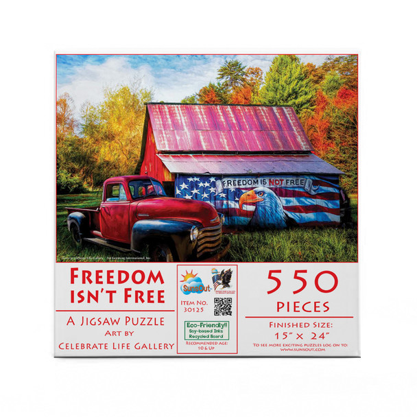 SUNSOUT INC - Freedom Isn't Free - 550 pc Jigsaw Puzzle by Artist: Celebrate Life Gallery - Finished Size 15" x 24" - MPN# 30125