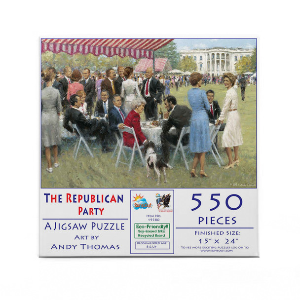 SUNSOUT INC - The Republican Party - 550 pc Jigsaw Puzzle by Artist: Andy Thomas - Finished Size 15" x 24" Americana - MPN# 19380 SUNSOUT INC - The Republican Party - 550 pc Jigsaw Puzzle by Artist: Andy Thomas - Finished Size 15" x 24" Americana - MPN# 19380