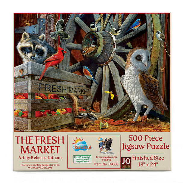 SUNSOUT INC - The Fresh Market - 500 pc Jigsaw Puzzle by Artist: Rebecca Latham - Finished Size 18" x 24" - MPN# 68005