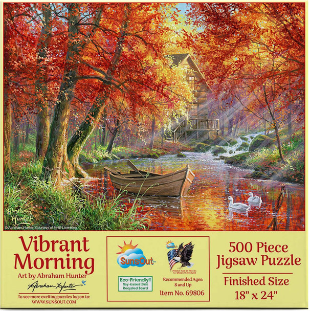SUNSOUT INC - Vibrant Morning - 500 pc Jigsaw Puzzle by Artist: Abraham Hunter - Finished Size 18" x 24" - MPN# 69806