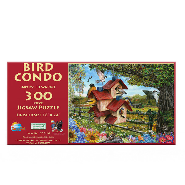 SUNSOUT INC - Bird Condo - 300 pc Jigsaw Puzzle by Artist: Ed Wargo - Finished Size 18" x 24" - MPN# 52314