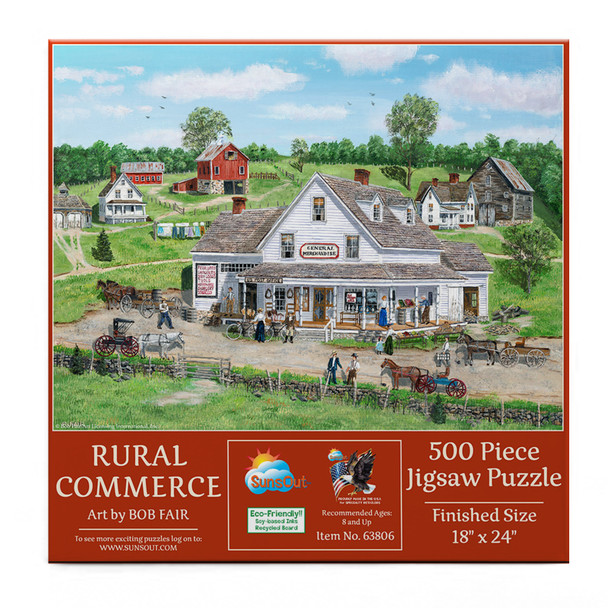 SUNSOUT INC - Rural Commerce - 500 pc Jigsaw Puzzle by Bob Fair - Finished Size 18 x 24" - MPN# 63806