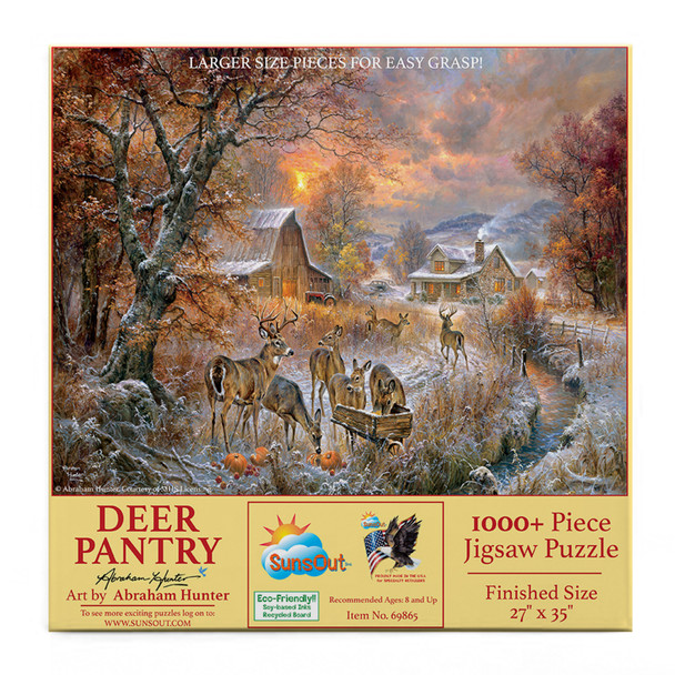 SUNSOUT INC - Deer Pantry - 1000 pc Large Piece Jigsaw Puzzle by Artist: Abraham Hunter - MPN# 69865