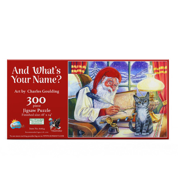 SUNSOUT INC - And What's Your Name? - 300 pc Christmas Jigsaw Puzzle by Artist: Charles Goulding - Finished Size 20" x 27" - MPN# 60654