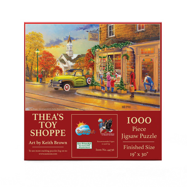 SUNSOUT INC - Thea's Toy Shoppe - 1000 pc Jigsaw Puzzle by Artist: Keith Brown - Finished Size 19" x 30 - MPN# 44736