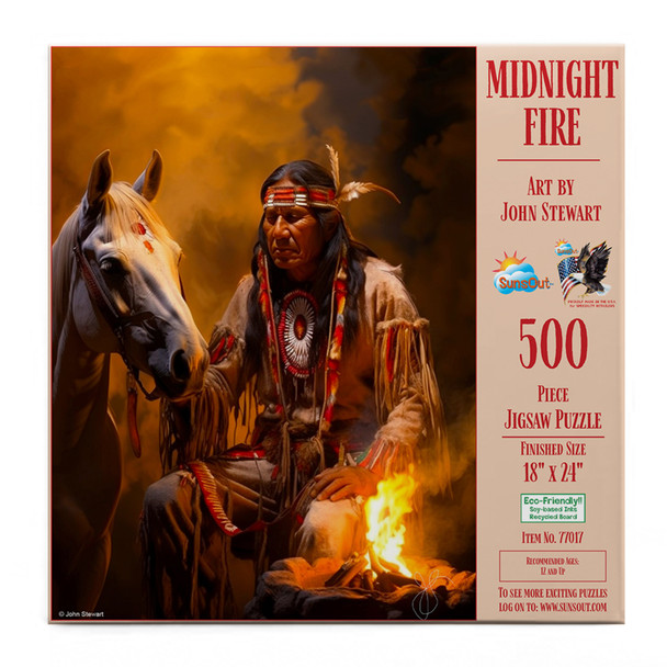 SUNSOUT INC - Midnight Fire - 500 pc Jigsaw Puzzle by Artist: John Stewart - MPN # 77017