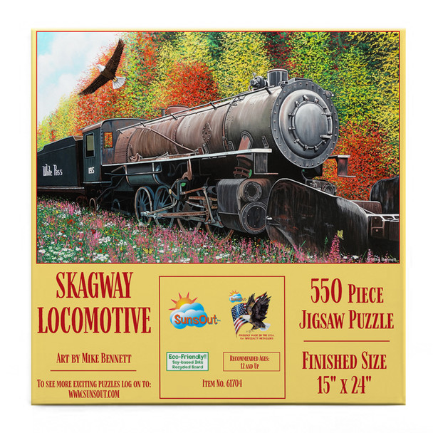 SUNSOUT INC - Skagway Locomotive - 550 pc Jigsaw Puzzle by Artist: Mike Bennett - MPN # 61704