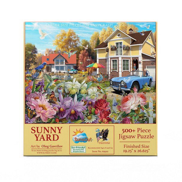 SUNSOUT INC - Sunny Yard - 500 pc Large Pieces Jigsaw Puzzle by Artist: Oleg Gavrilov - Finished Size 19.25" x 26.625" - MPN# 61920 SUNSOUT INC - Sunny Yard - 500 pc Large Pieces Jigsaw Puzzle by Artist: Oleg Gavrilov - Finished Size 19.25" x 26.625" - MPN# 61920