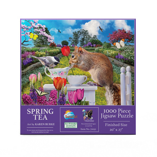 SUNSOUT INC - Spring Tea - 1000 pc Jigsaw Puzzle by Artist: Karen Burke - Finished Size 20" x 27" - MPN# 72032